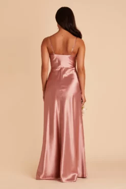 Lisa Long Shiny Satin Dress - Desert Rose -US Skirt Sales 2024 BIRDY GREY LISA LONG SATIN BRIDESMAID DRESS DESERT ROSE 06