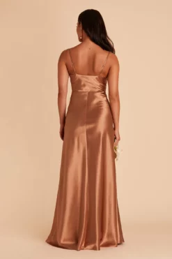 Lisa Long Shiny Satin Dress - Rust 12 Lisa Long Shiny Satin Dress - Rust -US Skirt Sales 2024 BIRDY GREY LISA LONG SATIN BRIDESMAID DRESS RUST 04