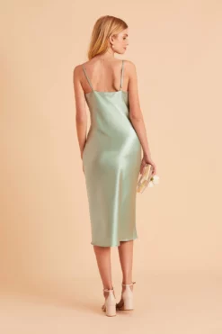 Lisa Shiny Satin Midi Dress - Sage 11 Lisa Shiny Satin Midi Dress - Sage -US Skirt Sales 2024 BIRDY GREY LISA MIDI BRIDESMAID DRESS SAGE 04