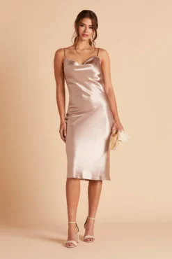 Lisa Shiny Satin Midi Dress - Taupe -US Skirt Sales 2024 BIRDY GREY LISA MIDI BRIDESMAID DRESS TAUPE 02 scaled