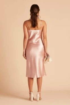 Lisa Shiny Satin Midi Dress - Rose Gold -US Skirt Sales 2024 BIRDY GREY LISA SATIN MIDI BRIDESMAID DRESS ROSE GOLD 07 scaled