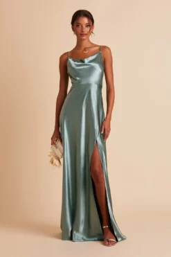 Lisa Long Shiny Satin Dress - Sea Glass -US Skirt Sales 2024 BIRDY GREY LISA SLIT BRIDESMAID DRESS SEA GLASS 06 27fa23e3 9fa5 4129 8361 6be93c7d9740