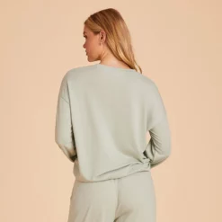 Crew Neck Sweatshirt - Sage -US Skirt Sales 2024 BIRDY GREY LOUNGEWEAR CREWNECK SAGE 03