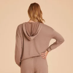 Zip Up Hoodie - Cocoa -US Skirt Sales 2024 BIRDY GREY LOUNGEWEAR HOODIE COCOA 03