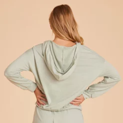 Zip Up Hoodie - Sage -US Skirt Sales 2024 BIRDY GREY LOUNGEWEAR HOODIE SAGE 03
