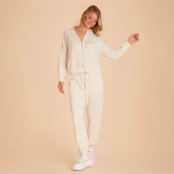 Zip Up Hoodie - Vanilla Cream -US Skirt Sales 2024 BIRDY GREY LOUNGEWEAR HOODIE VANILLA CREAM 01