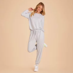Sweatpants - Dusty Blue -US Skirt Sales 2024 BIRDY GREY LOUNGEWEAR SWEAT PANTS DUSTY BLUE 02