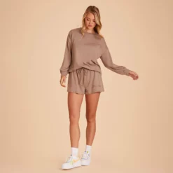 Sweat Shorts - Cocoa -US Skirt Sales 2024 BIRDY GREY LOUNGEWEAR SWEAT SHORTS COCOA 02