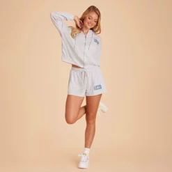 Sweat Shorts - Dusty Blue -US Skirt Sales 2024 BIRDY GREY LOUNGEWEAR SWEAT SHORTS DUSTY BLUE 02