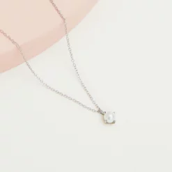 Pearl Pendant Necklace - Silver