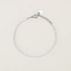 Tennis Bracelet - Silver -US Skirt Sales 2024 BIRDY GREY MIA BIJOUX STAINLESS TENNIS BRACELET SILVER 01