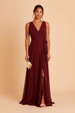 Minae Chiffon Dress - Cabernet -US Skirt Sales 2024 BIRDY GREY MINAE BRIDESMAID DRESS CABERNET 02
