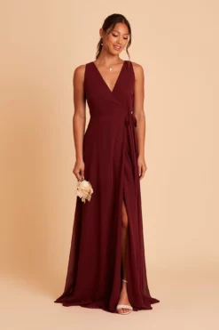 Minae Chiffon Dress - Cabernet -US Skirt Sales 2024 BIRDY GREY MINAE BRIDESMAID DRESS CABERNET 03