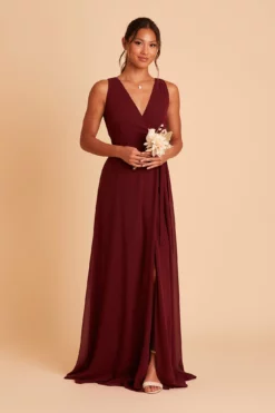 Minae Chiffon Dress - Cabernet