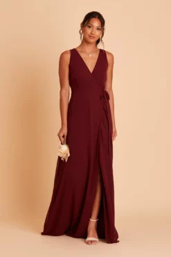 Minae Chiffon Dress - Cabernet -US Skirt Sales 2024 BIRDY GREY MINAE BRIDESMAID DRESS CABERNET 06