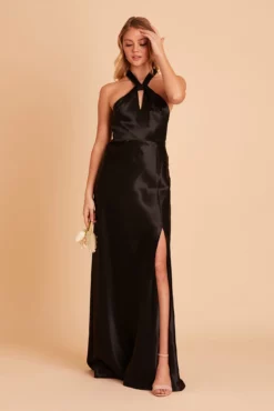 Monica Shiny Satin Dress - Black 16 Monica Shiny Satin Dress - Black -US Skirt Sales 2024 BIRDY GREY MONICA BRIDESMAID DRESS BLACK 03