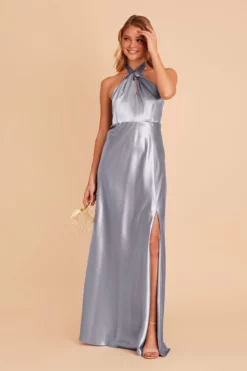 Monica Shiny Satin Dress - Dusty Blue 18 Monica Shiny Satin Dress - Dusty Blue -US Skirt Sales 2024 BIRDY GREY MONICA BRIDESMAID DRESS DUSTY BLUE 03