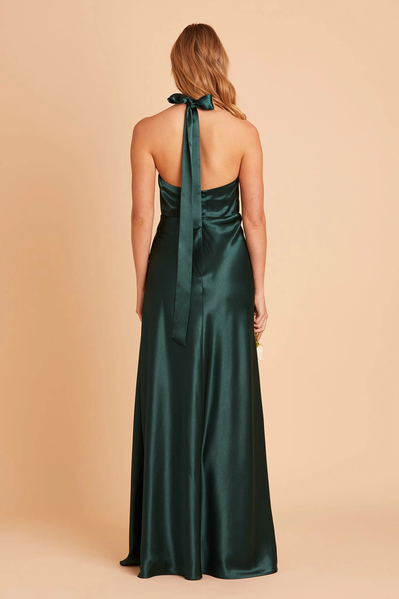 Monica Shiny Satin Dress - Emerald 9 Monica Shiny Satin Dress - Emerald - Image 9