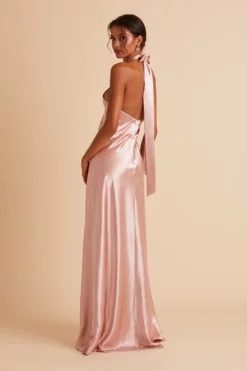 Monica Shiny Satin Dress - Rose Gold 18 Monica Shiny Satin Dress - Rose Gold -US Skirt Sales 2024 BIRDY GREY MONICA SLIT BRIDESMAID DRESS ROSE GOLD 08