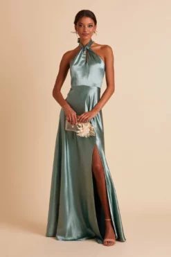 Monica Shiny Satin Dress - Sea Glass -US Skirt Sales 2024 BIRDY GREY MONICA SLIT BRIDESMAID DRESS SEA GLASS 03 63f5a9cf b7f7 4b22 a8a0 2d838d817d60