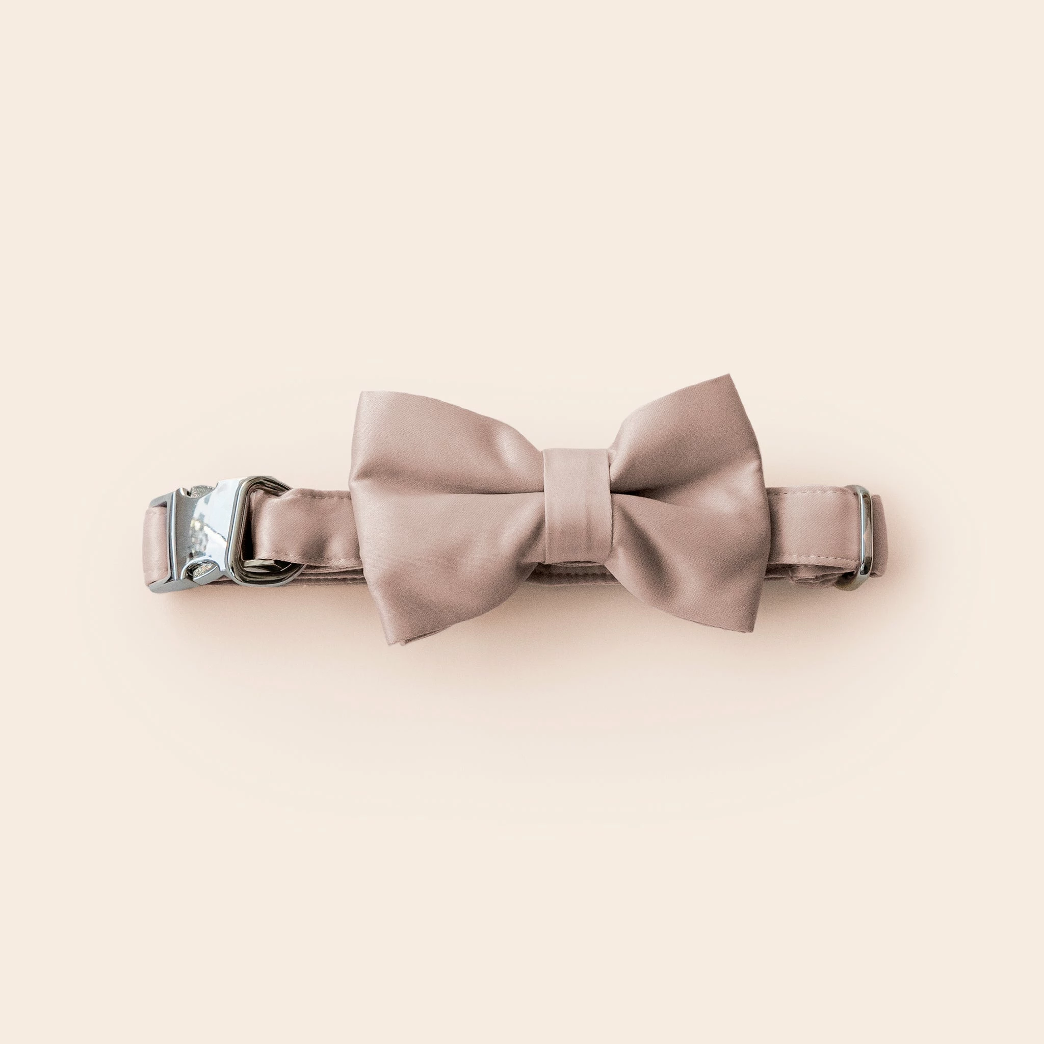 Sadie Dog Bow Tie Collar - Sheen Taupe 1 Sadie Dog Bow Tie Collar - Sheen Taupe