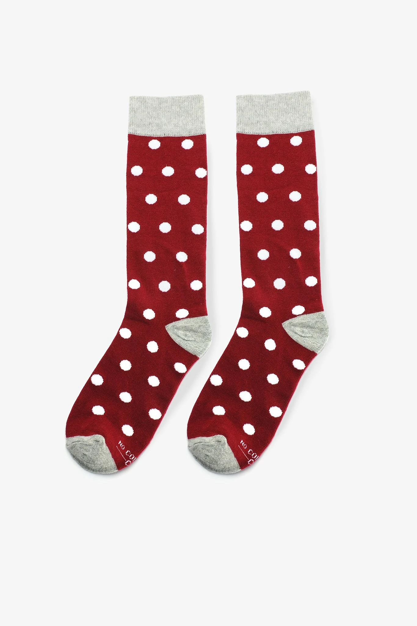 Polka Dot Groomsmen Socks By No Cold Feet - Burgundy 2 Polka Dot Groomsmen Socks By No Cold Feet - Burgundy - Image 2