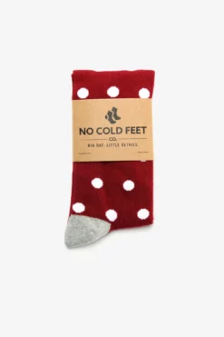 Polka Dot Groomsmen Socks By No Cold Feet - Burgundy 5 Polka Dot Groomsmen Socks By No Cold Feet - Burgundy -US Skirt Sales 2024 BIRDY GREY NO COLD FEET SOCKS BURGANDY WHITE POLKADOTS 03