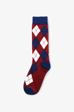 Argyle Groomsmen Socks By No Cold Feet - Burgundy