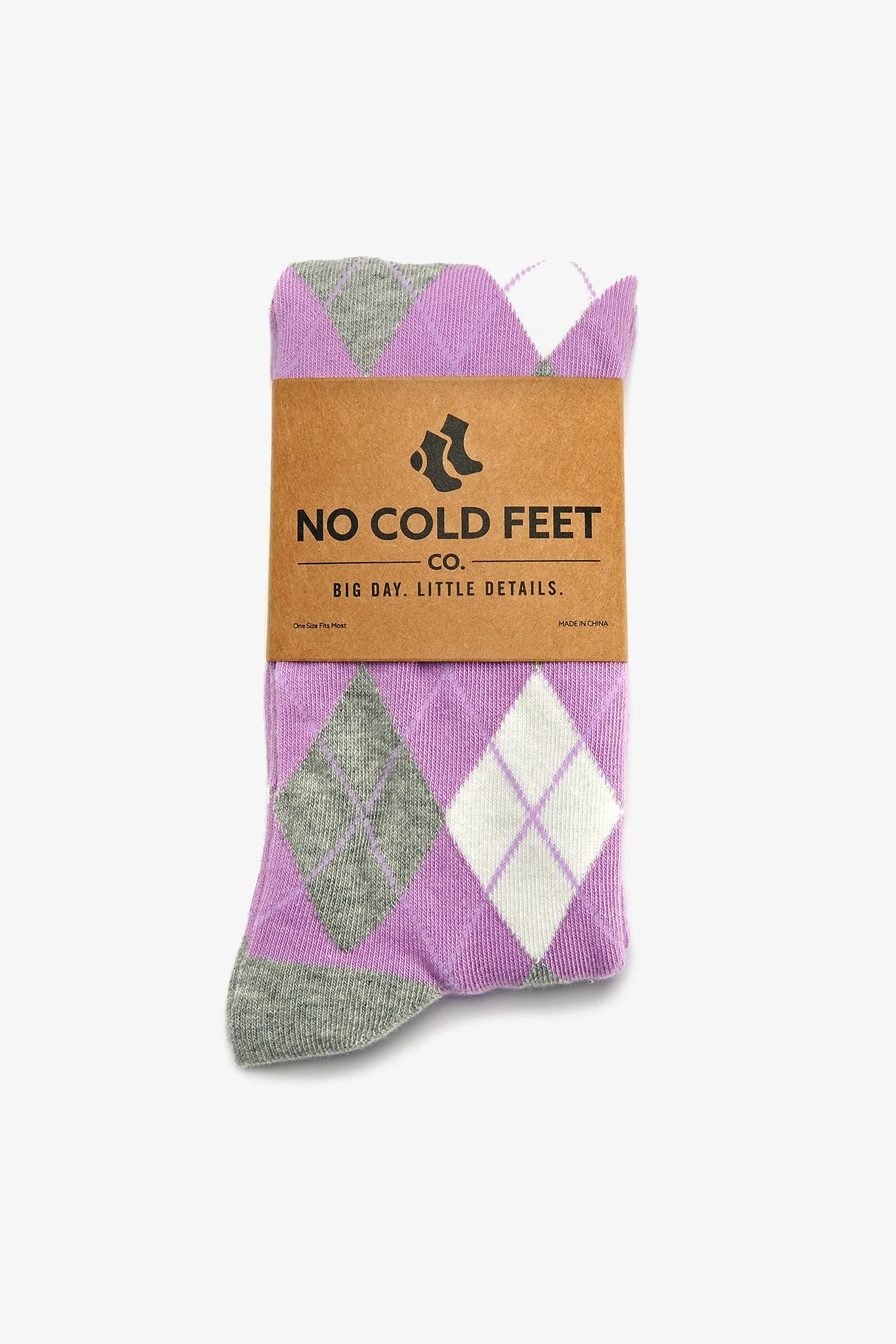 Argyle Groomsmen Socks By No Cold Feet - Lavender - Image 3