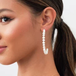 Odessa Freshwater Pearl Hoops -US Skirt Sales 2024 BIRDY GREY ODESSA F RL HOOPS GOLD CROPPED RT 01