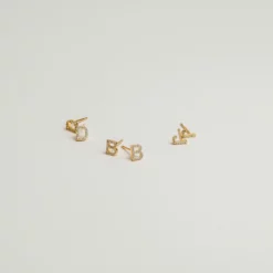 Pave Initial Earrings