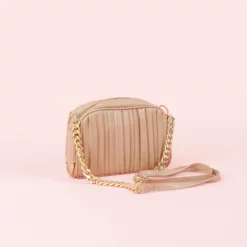 Pleated Crossbody Bag - Sand