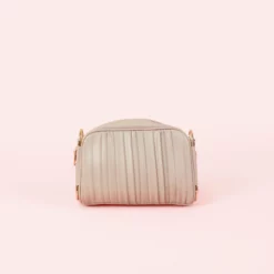 Pleated Crossbody Bag - Taupe -US Skirt Sales 2024 BIRDY GREY PLEATED CHAIN CROSSBODY BRIDESMAID BAG TAUPE 01