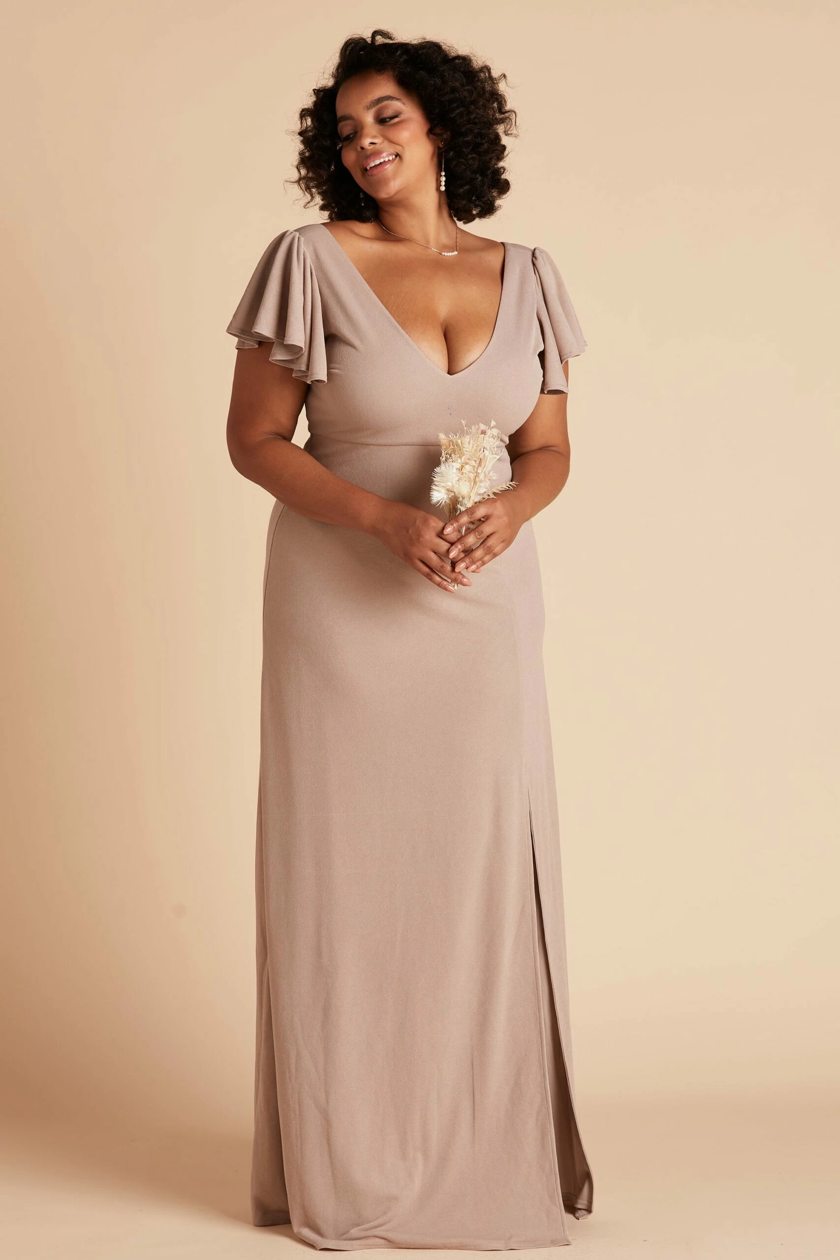 Hannah Crepe Dress - Taupe