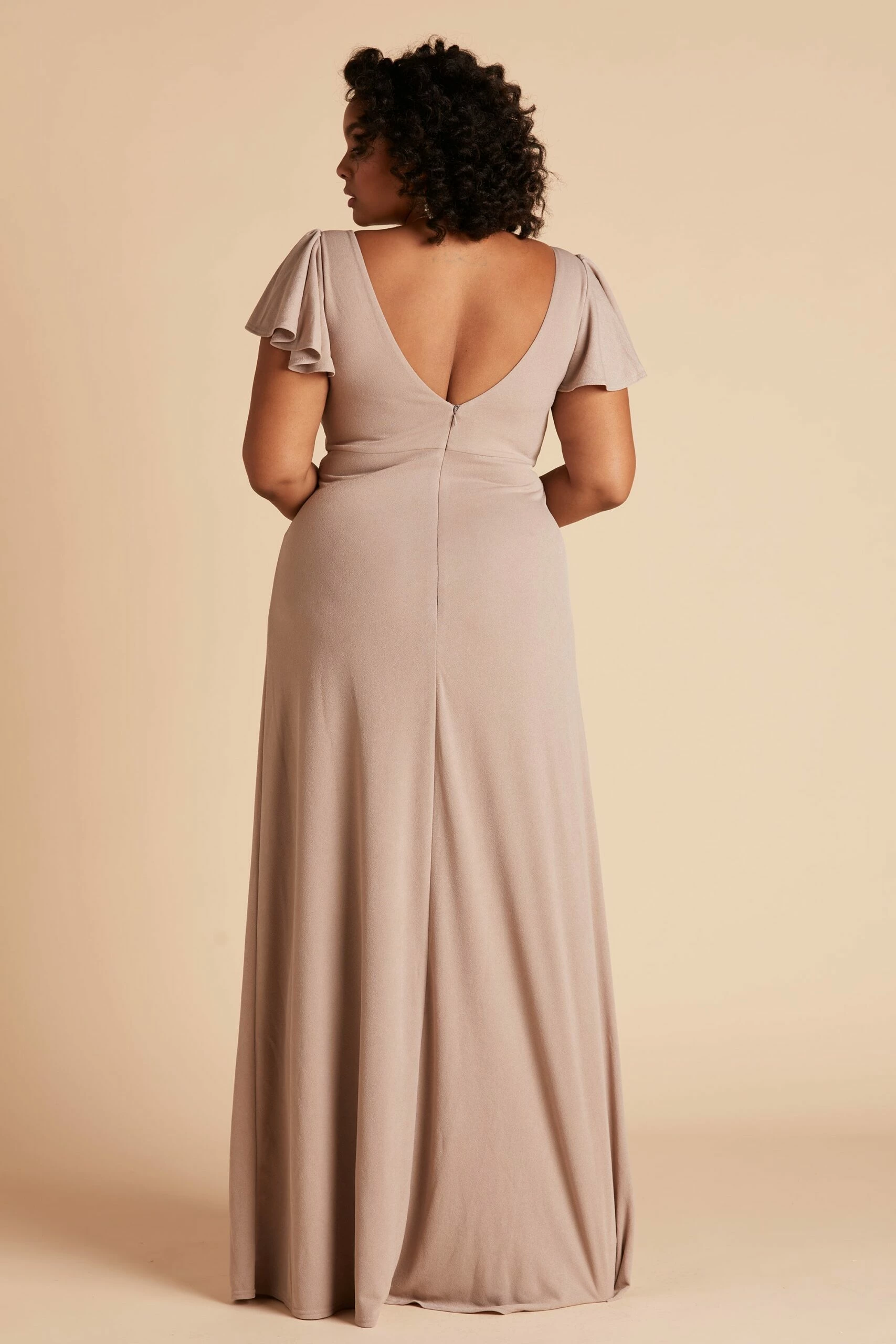 Hannah Crepe Dress - Taupe - Image 8