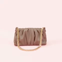 Ruched Handbag - Cocoa