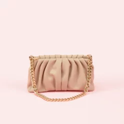 Ruched Handbag - Taupe