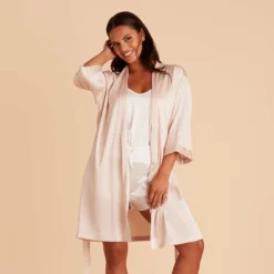 Satin Robe - Blush