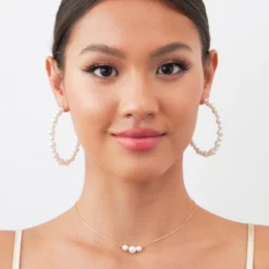 Spokane Pearl Hoops - Large 6 Spokane Pearl Hoops - Large -US Skirt Sales 2024 BIRDY GREY SPOKANE PEARL HOOP EARRING LARGE CROPPED RT 03