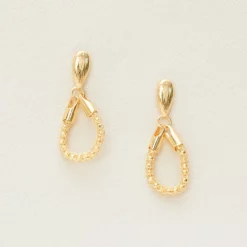 14K Gold Plated Teardrop Loop Earrings