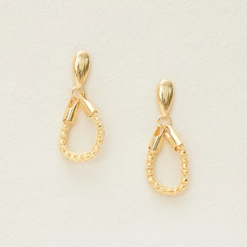 14K Gold Plated Teardrop Loop Earrings -US Skirt Sales 2024 BIRDY GREY STERLING FOREVER ELISA DROP EARRINGS 01