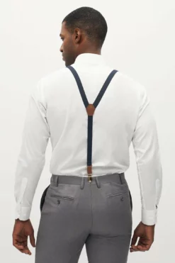 Classic Suspenders By Suitshop - Navy -US Skirt Sales 2024 BIRDY GREY SUITSHOP CLASSIC SUSPENDERS GROOMSMEN NAVY 02