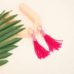 Tassel Earrings - Pink -US Skirt Sales 2024 BIRDY GREY TASSLE EARRINGS PINK 02