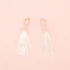 Tassel Earrings - White