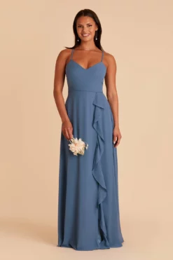 Theresa Chiffon Dress - Twilight -US Skirt Sales 2024 BIRDY GREY TERESA CONVERTIBLE BRIDESMAID DRESS TWILIGHT 01