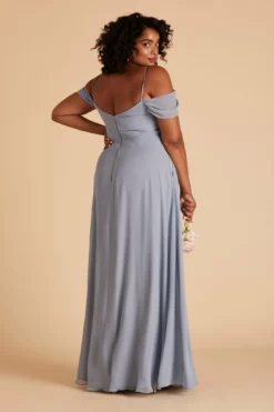 Devin Convertible Dress - Dusty Blue -US Skirt Sales 2024 DevinCurveDustyBL Back