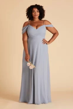 Devin Convertible Dress - Dusty Blue -US Skirt Sales 2024 DevinCurveDustyBL Front