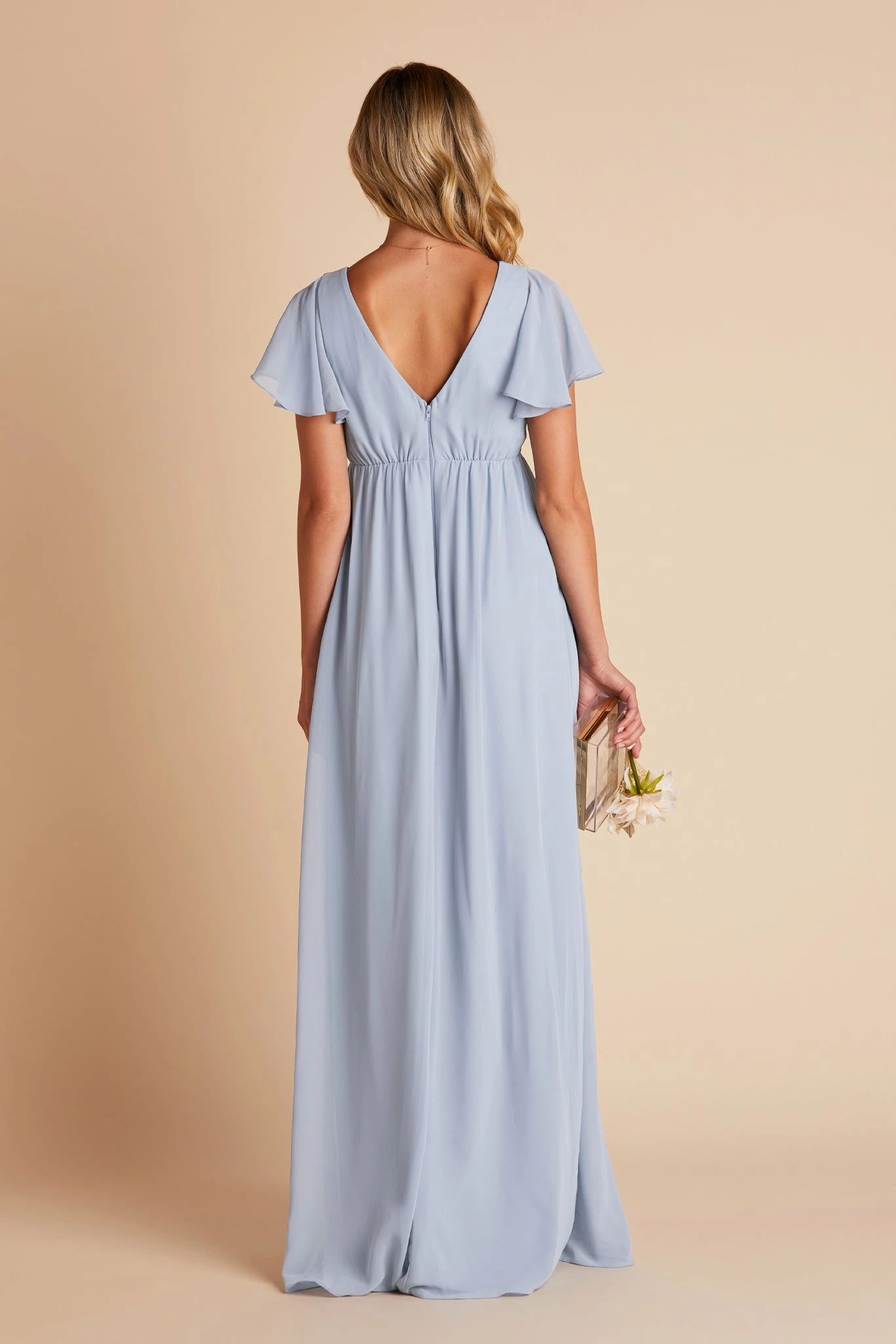 Hannah Empire Dress - Dusty Blue 4 Hannah Empire Dress - Dusty Blue - Image 4