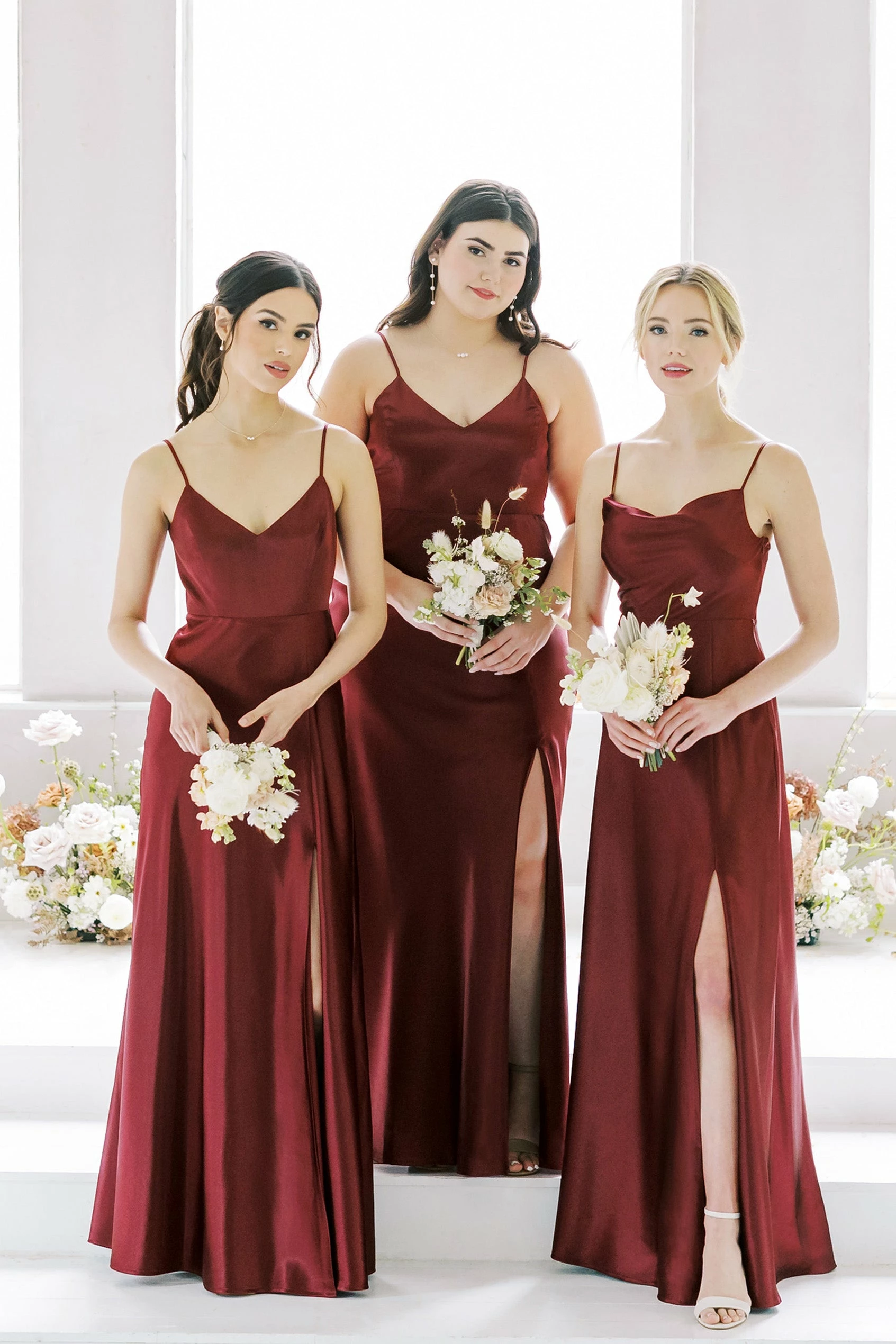 Jay Shiny Satin Dress - Cabernet 2 Jay Shiny Satin Dress - Cabernet - Image 2