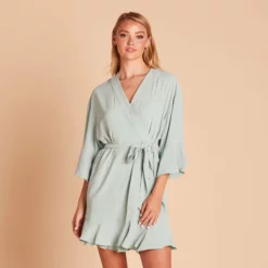 Kenny Ruffle Robe - Sage -US Skirt Sales 2024 a79e4d0cdb4ded9827d2bc4d65939f3d